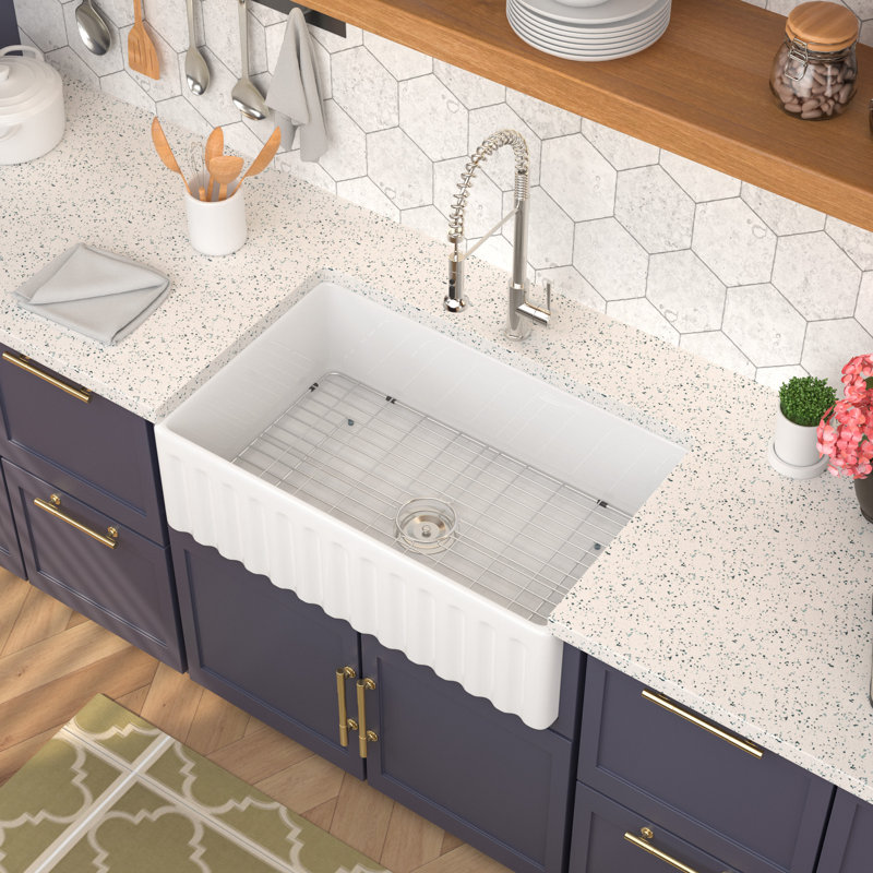 33'' L Single Bowl Ceramic Kitchen Sink