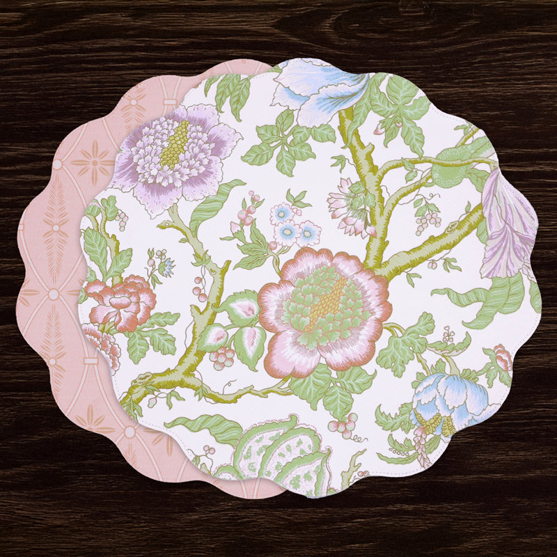 Vida Blooms & Branches Reversible Round Placemats