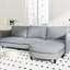 Canapé d'angle quatre places en tissu gris de 274 cm (107,8 po) avec revêtement respirant, ressorts ensachés, réglable, poches latérales sur les accoudoirs, structure en bois, siège confortable, accoudoirs pour la maison.