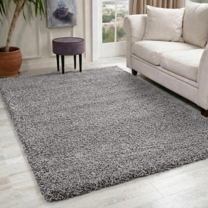 Esterly Solid Colour Shag Area Rug, Rectangle 120 x 170cm