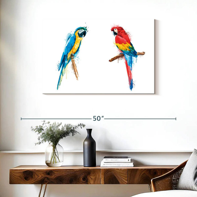 Macaw Duo Color Splash, 24" H x 36" W