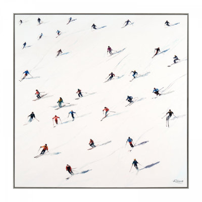 Skiing Downhill Framed Canvas