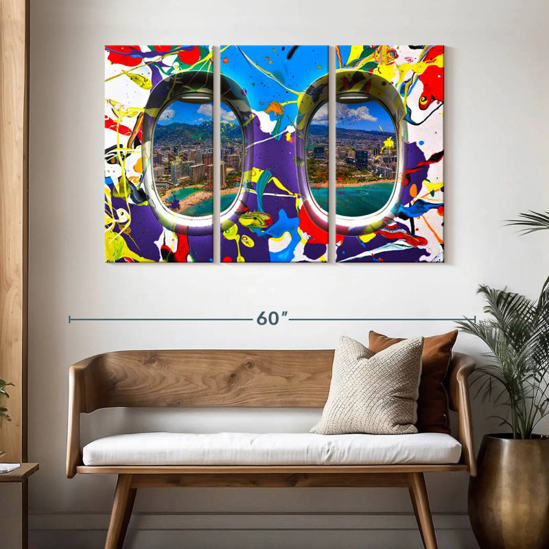 Mehar Abstract Airplane Window, 32" H x 50" W