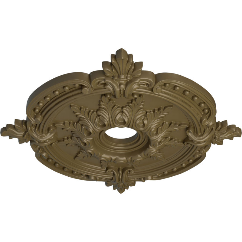 Médaillon de plafond Endurathane d'Athènes, diamètre extérieur de 26 1/4 po x P 3 1/4 po (convient aux auvents jusqu'à 3 5/8 po), fini étain peint à la main