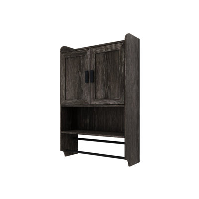 Armoire de salle de bain au-dessus de la toilette - Tablette réglable, barre à serviettes et porte-papier mural élégant