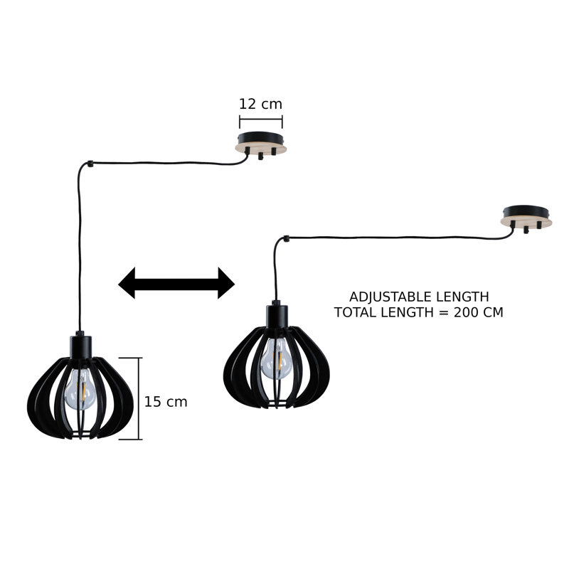 Parma 3 - Light Cluster Pendant, Black