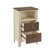Madalina Dual-Tone Farmhouse Counter Height Dining Set - Table, Storage Unit And 2 Stools. Creamy Off White Finish