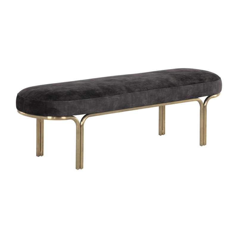 Gwen Upholstered Bench, Black
