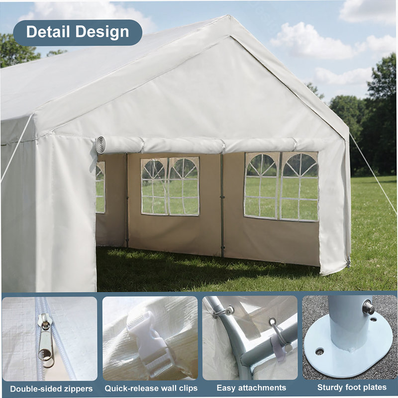 10'X20' Carport Car Canopy Party Tent Outdoor Gazebo With Removable Sidewalls Outdoor Gazebo Commercial Tents For Parties Wedding BBQ