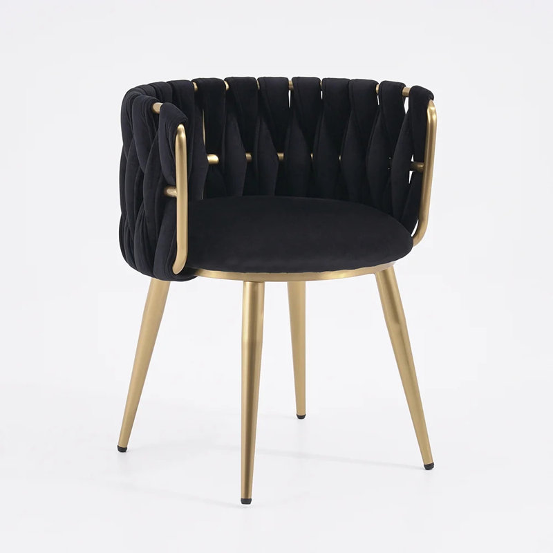 48cm H Velvet Upholstered Low Back Side Chair