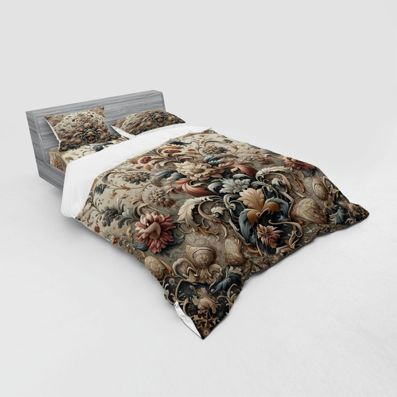 Ensemble de literie Ambesonne Rococo, Housse de couette grand + 3 pièces supplémentair