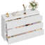 Commode 6 tiroirs en bois avec compartiment caché, coffre de rangement haut avec sécurité anti-basculement-551211200