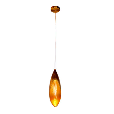 Dainte Lilly Pendant Light – Luxury Brass & Crystal Pendant Light with Adjustable Rope for Bedroom, Dining Room & Entryway