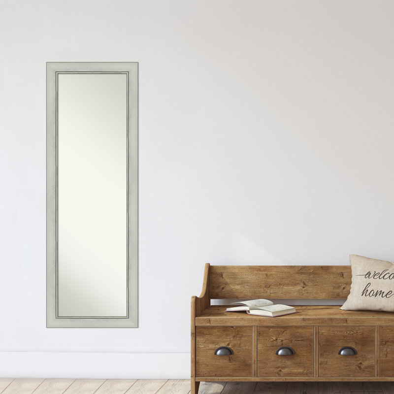 Kellison Flat Wall Mirror, 52" x 18", Black/Silver