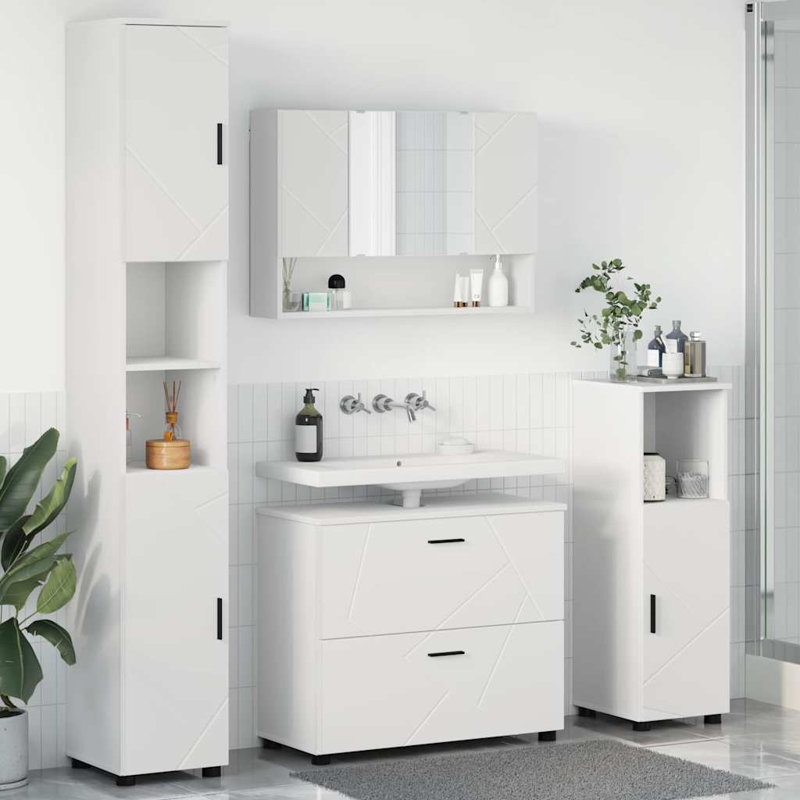 Bathroom Storage Furniture Set, White