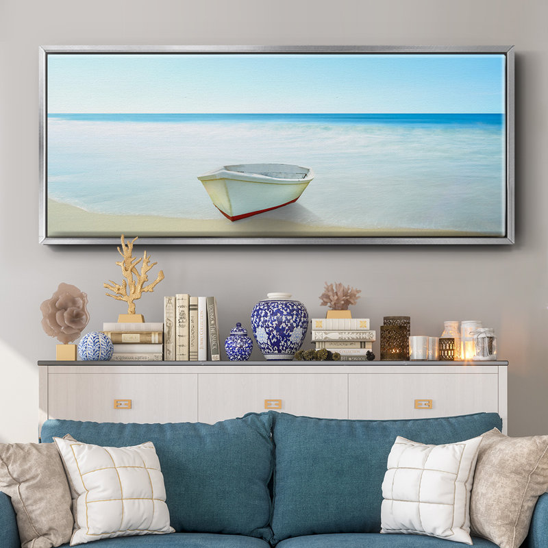 Boat on a Beach III- Framed Canvas, 20" H x 50" W
