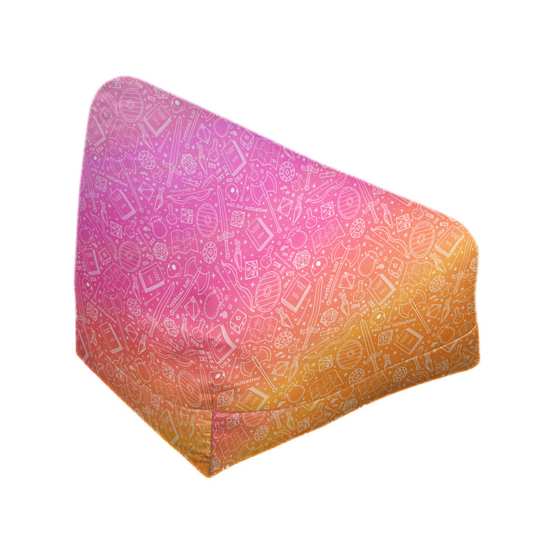 Sac de pois Leffel, H 27 po x L 30 po x P 25 po, Pouf fauteuil, Rose / orange
