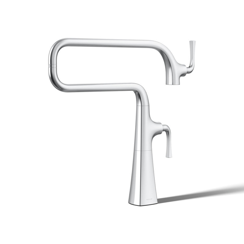 Graze Deck-Mount Pot Filler Faucet, Polished Chrome