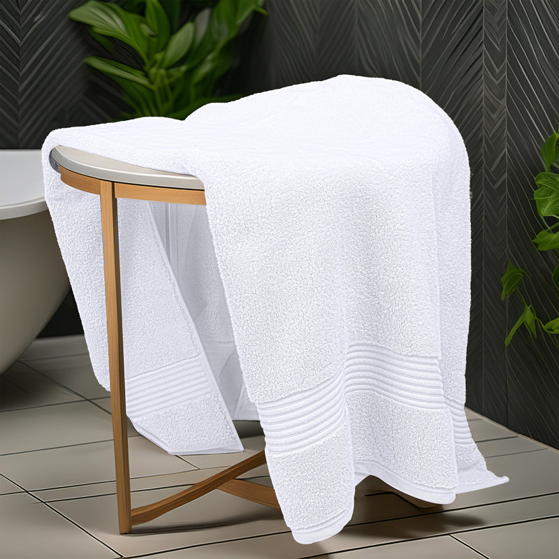 100% Cotton Midweight Bath Sheet, Bath Sheet - 2 Packs, White