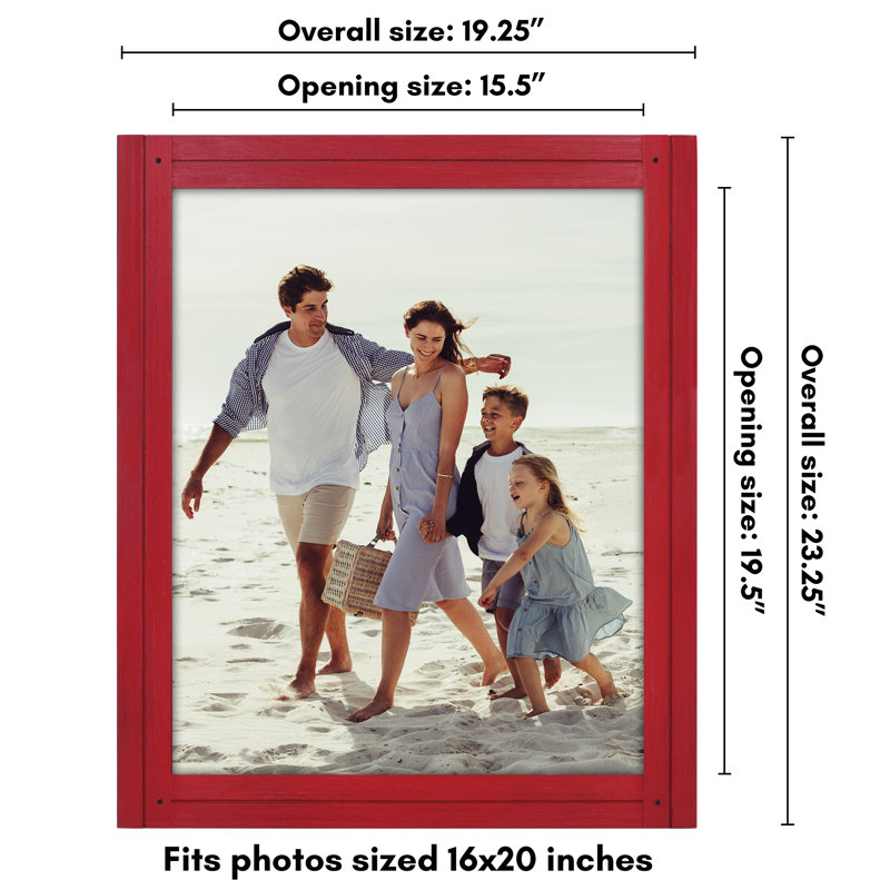 Picture Frame - Rustic Picture Frame with Textured Engineered Wood, Shatter Resistant Glass and Easel Back - Horizontal and Vertical Display