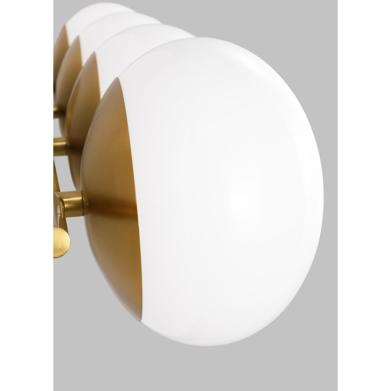 Vibi 4 Light Alabaster Dimmable Vanity Light, Burnished Brass