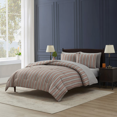 Ensemble d'édredon à lit rayé 7 pièces avec draps et taies d'oreiller Nestl