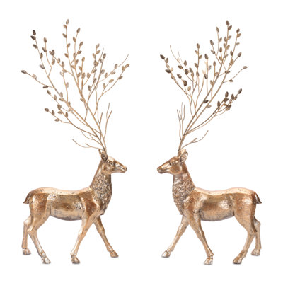 Figurines de cerf avec bois de rameau (ensemble de 2)