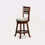 Tabouret pivotant à dossier et à lattes de 24 po de hauteur comptoir, finition cerisier, siège en tissu beige-111680721-111680723