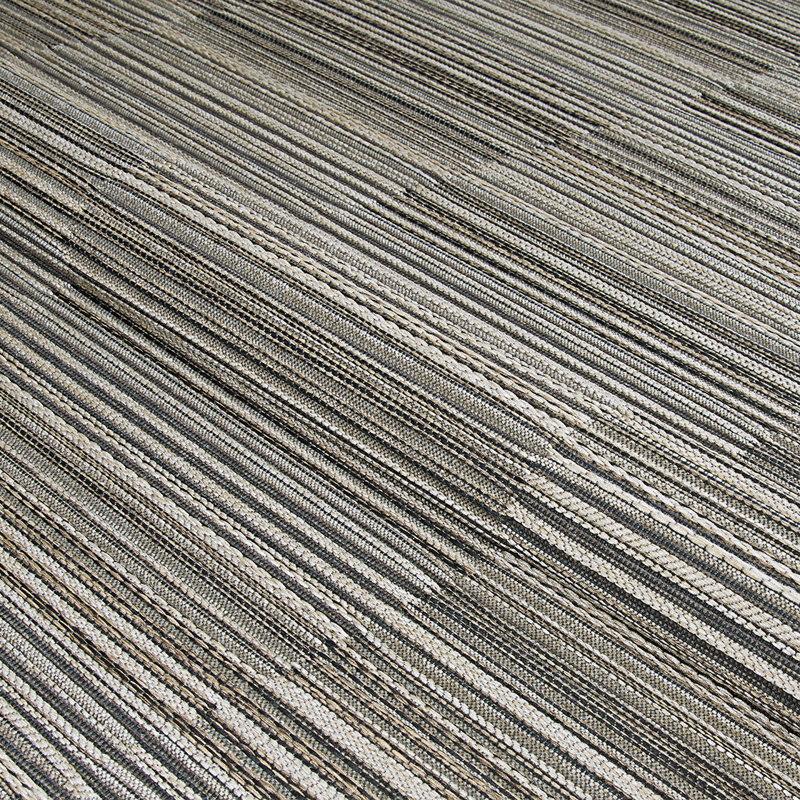 Kazeem Striped Black Tan Indoor Outdoor Rug, 2' x 3'7"