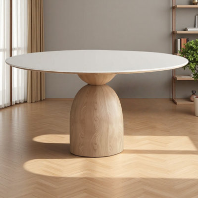 White Round Slate Top Conference Table by Ivy Bronx