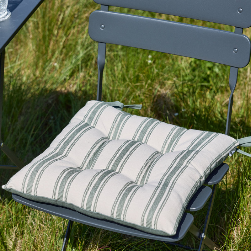 Stripe Cotton Summer Outdoor Garden Furniture Chair with Ties Seat Cushion