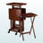 Turner Dark Brown Solid Wood 6-Piece Snack Table Set with Casters, 18.85'' L X 14.35'' D-440009932