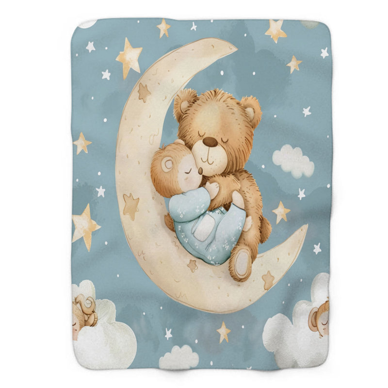 Teddy Love - Couverture sherpa de qualité supérieure 1 pièce, L 50 po x L 60 po