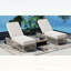 Méridienne d'extérieur avec dossier à 5 positions, structure en rotin et coussin pour la détente au bord de la piscine, du patio et du jardin