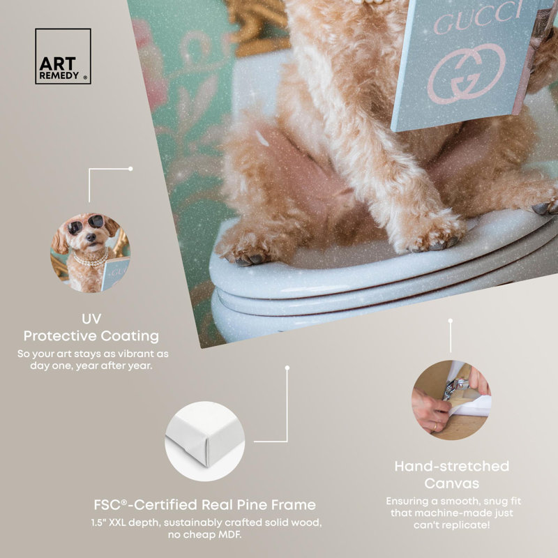 Toile mignonne Goldendoodle, H 15 po x l 10 po, Toile tendue avec châssis