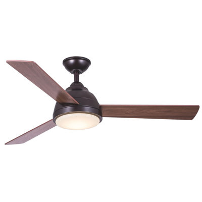 Ventilateur de plafond à hélice à 3 pales 52 po Aasiyah avec télécommande et ensemble d'éclairage inclus