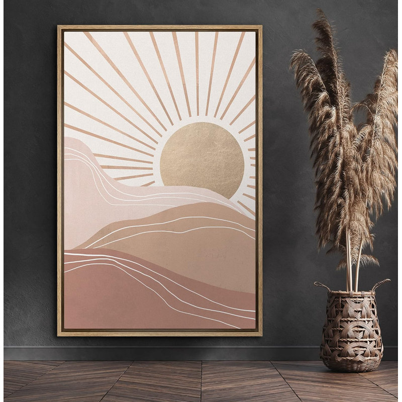 Rayons de soleil sur la chaîne de montagnes, H 36 po x l 24 po x P 1,5 po, Naturel