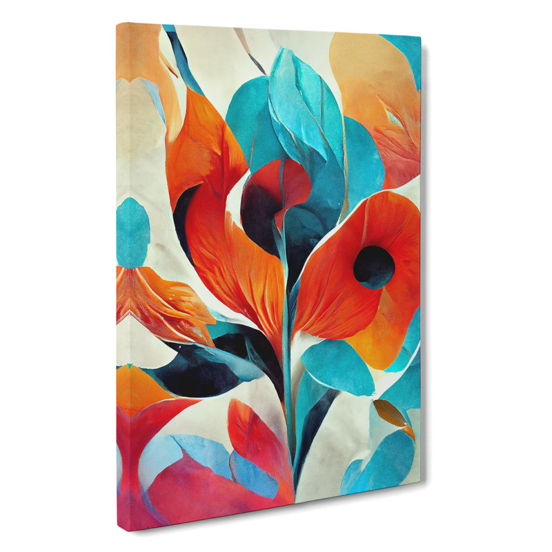 Abstract Floral Modern No.4 - Wrapped Canvas, 50cm H x 35cm W x 3cm D