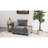 Modern 1-Seat Sofa, Solid Grey, 39.4 x 31.5 x 29.5 inches | Durable Wood & Fiberboard Frame, 100% Polyester Fabric, 28 DNS Foam Seat & Supportive Back, Easy Clean | Contemporary Scandinavian Design for Home & Hotel-1319693200