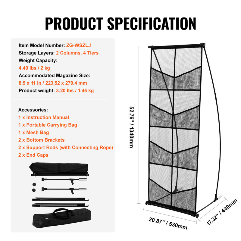 VEVOR 134cm H Pamplet Rack