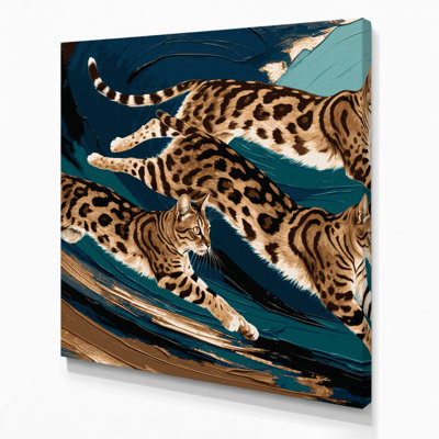 «Cats California Spangled Grey», art mural sur toile