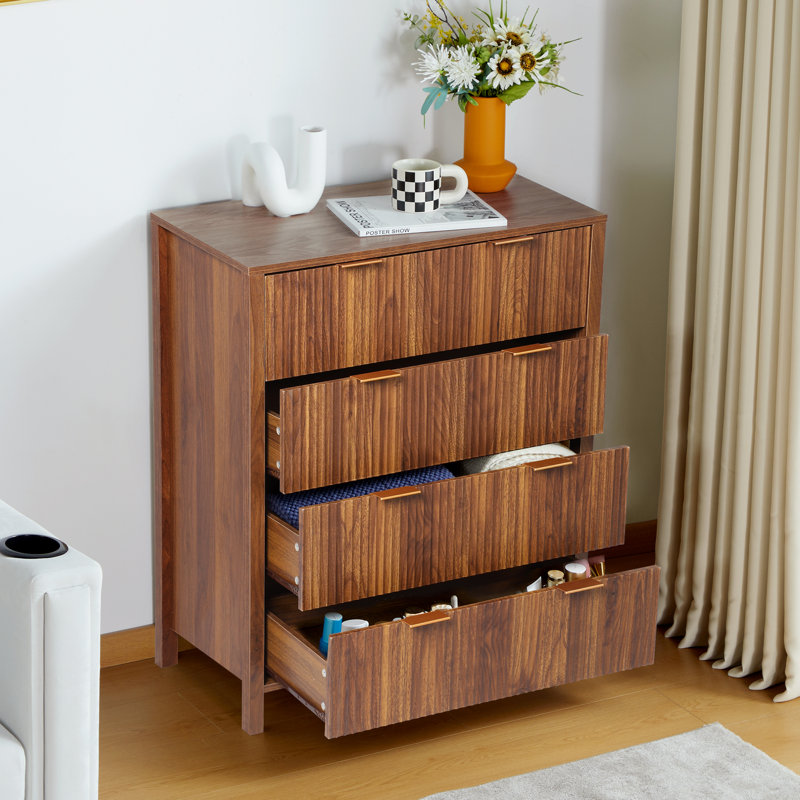 Aspatria 4 Drawer 29.53" W Chest, Brown