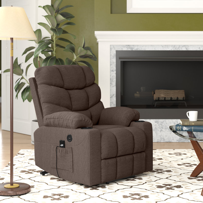85.1cm Wide Lift Assist Standard Recliner, Brown 