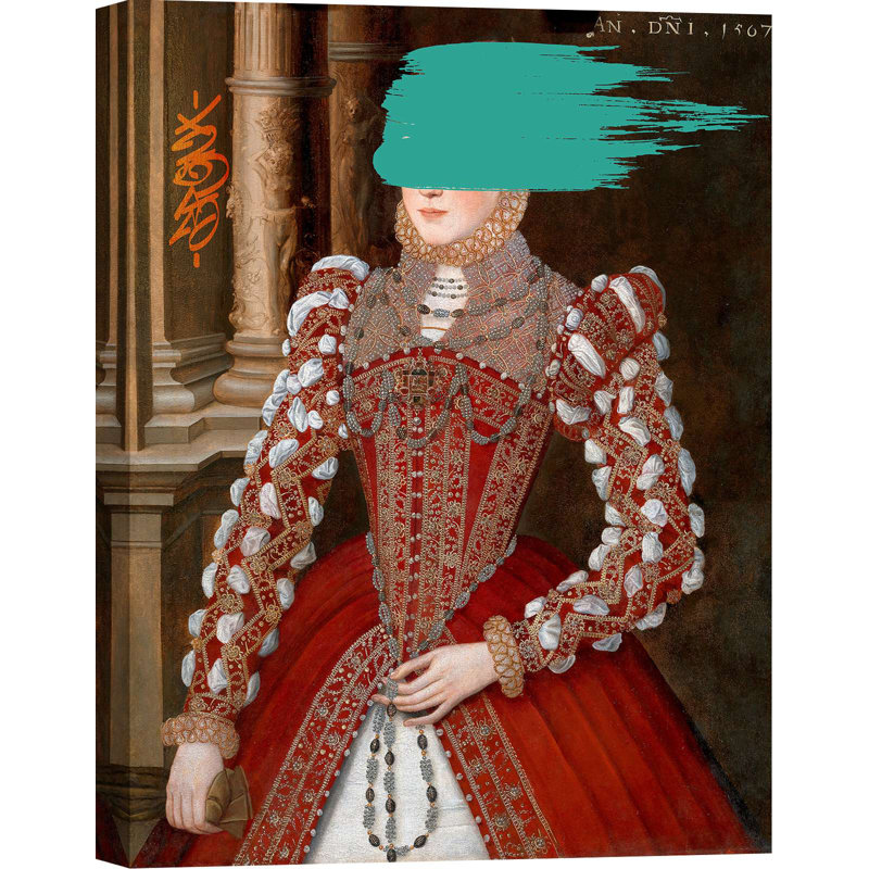 Pop And Funny Portraits Of Ladies And Knights, Milady by Eric Chestier - Wrapped Canvas Print, 100cm H x 70cm W