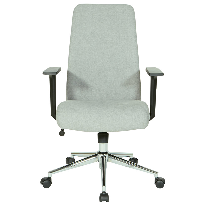 Chaise de bureau en polyester Evanston, Tissu couleur brouillard
