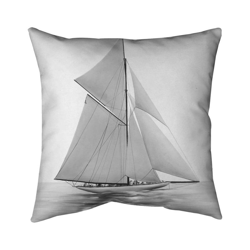 Sailing Ship Waves Monochrome – Throw Pillow Cover Only, Double-Sided Print, Insert Not Included