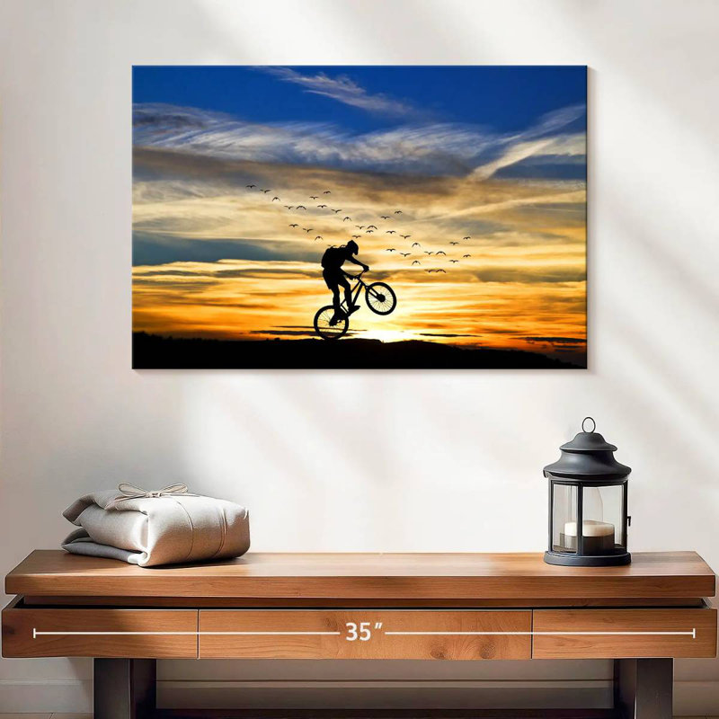 Bicycle Stunt Silhouette, 16" H x 24" W