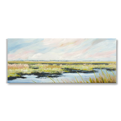 Rivière avec ciel pastel, art mural sur toile par Gina Kelly