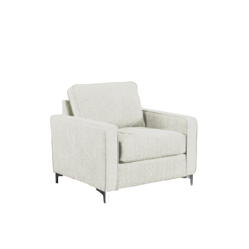 Fauteuil capitonné l 39 po Kahea, Gris graphite