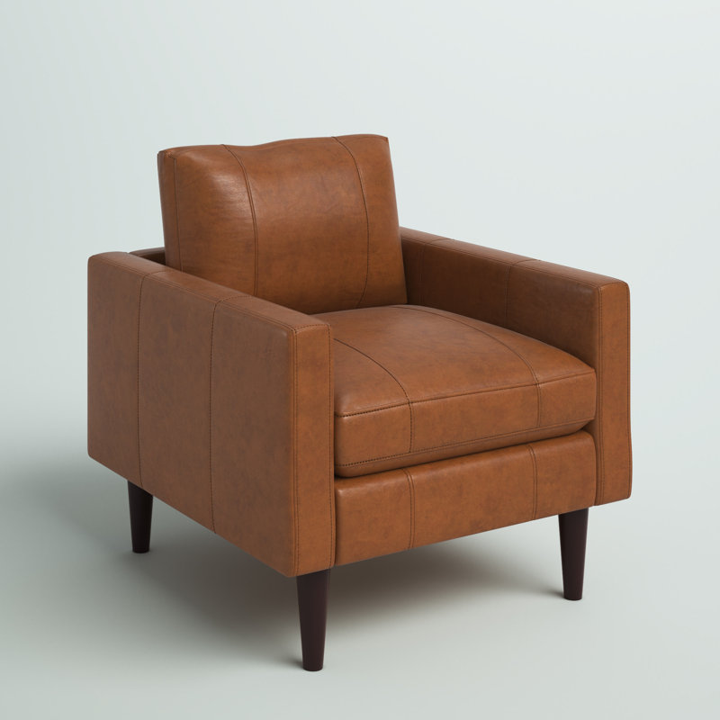 Viveros Leather Chair, Rust Genuine Leather